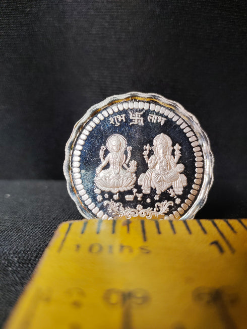 Pure Silver Ganesh Lakshmi Coins 10g